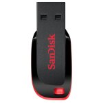 Cle usb 2. 0 sandisk cruzer blade 64go noir rouge