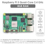 Cmjaagur - raspberry pi 5 kit de refroidissement 8 go adaptateur d'alimentation usb - c 27 w logement ...