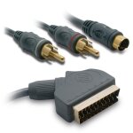 Cordon 1 p�ritel / 2 rca m�les + s - vid�o in m�le