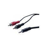 Cordon jack st�r�o 3. 5mm male vers 2 rca st�r�o male noir 3 m�tres
