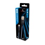 Egogear - c�ble de recharge tress� usb - c de 3m sch10 blanc et bleu pour ps5, xbox series xs, switch, ...