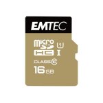 Emtec gold + - carte mmoire flash (adaptateur sd inclus(e)) - 16 go - class 10 - micro sd - or