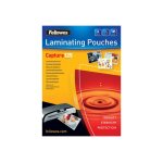 Fellowes laminating pouches capture 125 micron - 125 microns - pack de 100 - brillant - transparent - ...