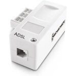 Filtre adsl avec 1 raccord t male (prise gigongne) + 1 prise rj11 femelle avidsen
