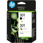 Hp 301 2 - pack (n9j72ae) - pack de 2 cartouches d'encre - noir, couleurs (cyan, magenta, jaune)