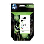 Hp 350 / 351 pack de 2 cartouches d'encre noir et couleurs (cyan, magenta, jaune) sd412ee
