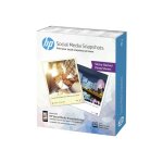 Hp social media snapshots - papier photo auto - adhsif amovible brillant lger - 11 mils 100 x 130 mm ...