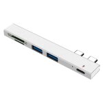 Hub usb avec lecteur de cartes sd / tf, adaptateur de cble multi - type c en alliage d'aluminium, compatible ...