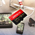 Krekco carte mmoire flash micro sd 128 go (microsdxc - avec adaptateur sd) - microsdxc