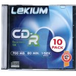 Lekium cd - r 700 mb pack de 10 en boitiers slim
