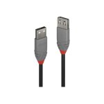 Lindy anthra line - rallonge de cble usb - usb (m) pour usb (f) - usb 2. 0 - 20 cm - rond - noir
