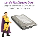 Lot 10 x disque dur 250go seagate barracuda st250dm000 3. 5  sata iii 16mo 7200