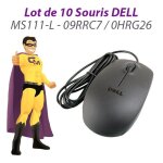 Lot 10x souris optique filaire usb dell ms111 - l 09rrc7 0hrg26 noire 1000 - dpi pc