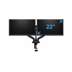 Lot de 2 ecrans pc 22 pouces avec support de bureau ¿ double ecran ¿ c�bles inclus