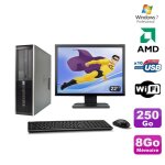 Lot pc hp compaq 6005 pro sff amd 3ghz 8go 250go graveur wifi win 7 pro + 22 Lot pc hp compaq 6005 pro sff amd 3ghz 8go 250go graveur wifi win 7 pro + 22