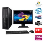 Lot pc hp elite 6000 pro sff e5400 2. 7ghz 16go disque 2to wifi w7 pro + ecran 17