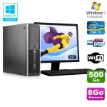 Lot pc hp elite 8300 sff i5 - 3470 3. 2ghz 8go 500go graveur wifi w7 + ecran 22