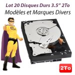 Lot x20 disque dur 3. 5  2to sata western digital hitachi samsung seagate