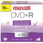 Maxell - 10 x dvd + r - 4. 7 go (120 minutes) 16x - boîtier cd étroit Maxell - 10 x dvd + r - 4. 7 go (120 minutes) 16x - boîtier cd étroit