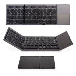 Mini clavier pliable en alliage d'aluminium, ultra fin, bluetooth three possde une souris tactile, adapt ...