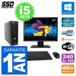 Mini pc fujitsu c720 sff ecran 19  i5 - 4570 ram 4go ssd 240go windows 10 wifi