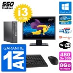 Mini pc hp 800 g1 usdt ecran 27  intel i3 - 4130 ram 8go ssd 480go windows 10 wifi