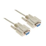 Nanocable c�ble modem s�rie db9 femelle vers db9 femelle 1. 80m - couleur beige