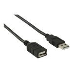 Nedis - rallonge de c�ble usb - usb (m) pour usb (f) - usb 2. 0 - 2 m - rond - noir