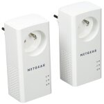 Netgear powerline pl1000 - pack de 2 prises cpl 1000 mbps avec prise filtre et port ethernet (plp1000 ...