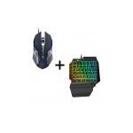 Pack gamer universel (souris gamer metal + mini clavier gamer) qwerty usb led gaming