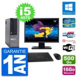 Pc dell 9020 sff ecran 19  intel i5 - 4570 ram 16go disque 500go windows 10 wifi