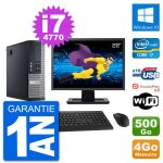 Pc dell 9020 sff ecran 22  intel i7 - 4770 ram 4go disque 500go windows 10 wifi