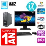 Pc fujitsu esprimo c720 sff ecran 19  i7 - 4770 8go ssd 960go graveur dvd wifi w7