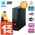 Pc fujitsu esprimo e500 e85 + dt i5 - 2400 ram 16go ssd 960go dvd wifi w7