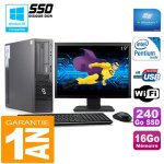 Pc fujitsu esprimo e500 e85 + sff g640 16go disque 240go ssd wifi w7 ecran 19