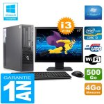 Pc fujitsu esprimo e500 e85 + sff i3 - 2100 ram 4go disque 500go wifi w7 ecran 19