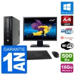 Pc hp 705 g1 sff ecran 22  amd pro - 7300b ram 16go disque 500go windows 10 wifi