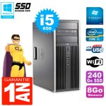Pc hp 8100 tour core i5 - 650 ram 8go ssd 240go graveur dvd wifi w7