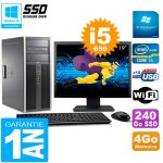Pc hp 8100 tour ecran 19  core i5 - 650 ram 4go ssd 240go graveur dvd wifi w7