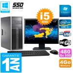 Pc hp 8100 tour ecran 19  core i5 - 650 ram 4go ssd 480go graveur dvd wifi w7