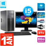 Pc hp 8100 tour ecran 19  core i5 - 650 ram 8go disque 2to graveur dvd wifi w7