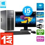 Pc hp 8100 tour ecran 22  core i5 - 650 ram 8go disque 500go graveur dvd wifi w7