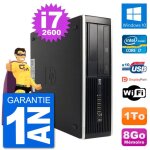 Pc hp 8200 elite sff intel i7 - 2600 ram 8go disque dur 1to windows 10 wifi
