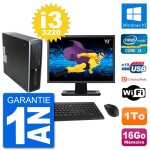 Pc hp 8300 elite sff ecran 19  intel i3 - 3220 ram 16go disque 1to windows 10 wifi