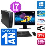 Pc hp 8300 elite sff ecran 27  intel i7 - 2600 ram 16go disque 2to windows 10 wifi