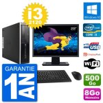 Pc hp 8300 sff ecran 22  intel i3 - 2120 ram 8go disque 500go windows 10 wifi