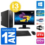 Pc hp 8300 sff ecran 22  intel i3 - 2120 ram 8go disque dur 2to windows 10 wifi