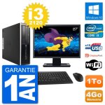 Pc hp 8300 sff ecran 27  intel i3 - 2120 ram 4go disque dur 1to windows 10 wifi