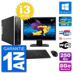 Pc hp 8300 sff ecran 27  intel i3 - 2120 ram 8go disque 250go windows 10 wifi