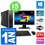 Pc hp 8300 sff ecran 27  intel i5 - 3470 ram 8go disque dur 2to windows 10 wifi